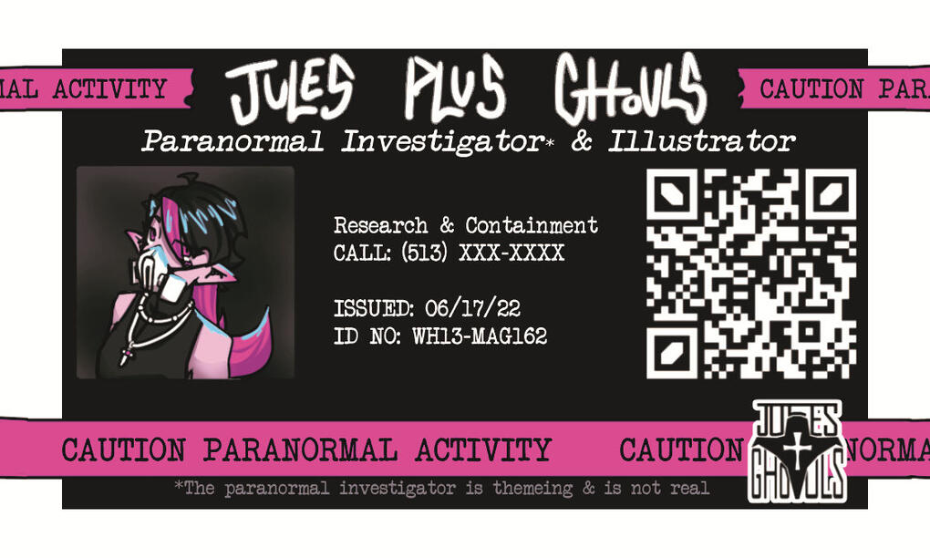 Jules Plus Ghouls Card, also a link to my carrd